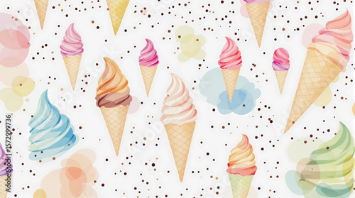 seamless background with ice cream