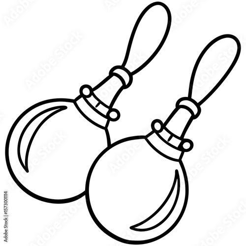 Castanets line art vector