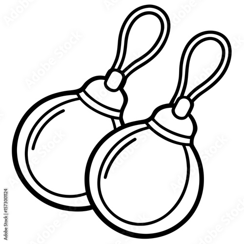 Castanets line art vector