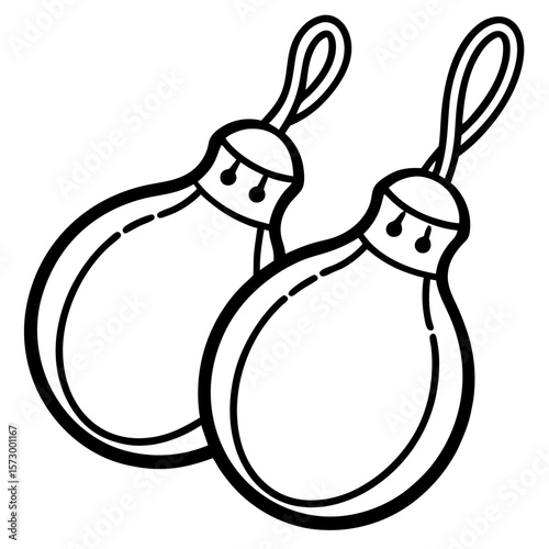 Castanets line art vector