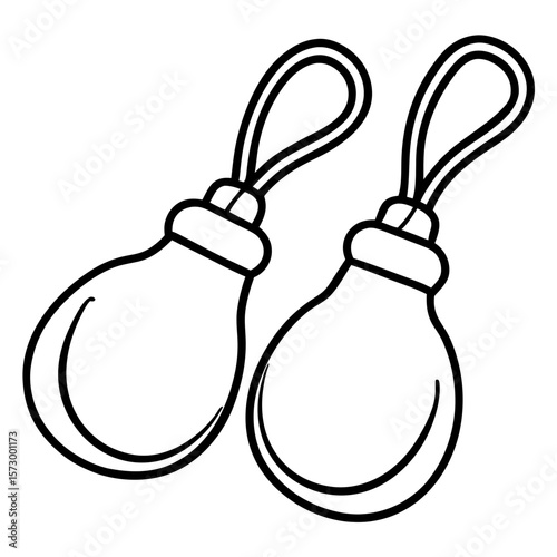 Castanets line art vector
