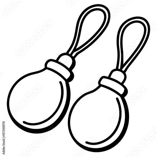 Castanets line art vector