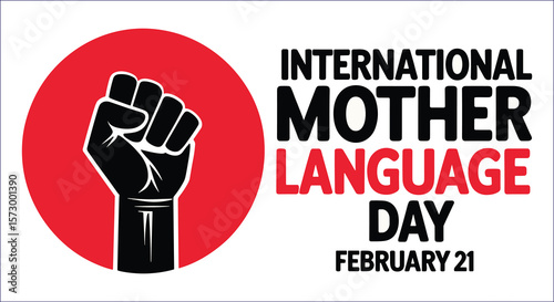 International Mother Language Day fist symbol vector