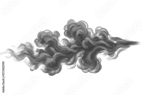 An artistic graphic of dense, swirling smoke offers a dynamic element for backgrounds, posters, and website designs.