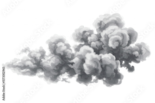 A billowing smoke plume graphic, ideal for adding dramatic effects to designs, creating atmospheric backgrounds, or enhancing visual compositions.