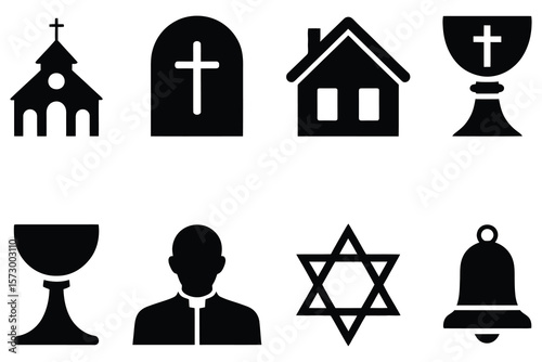 Religious symbols and figures church cross