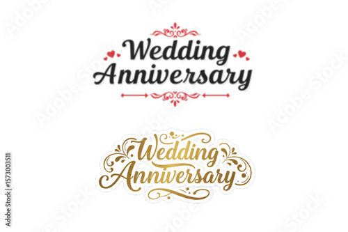 Celebrate joyous moments with elegant Wedding Anniversary lettering, perfect for customizable cards and celebratory graphic designs.