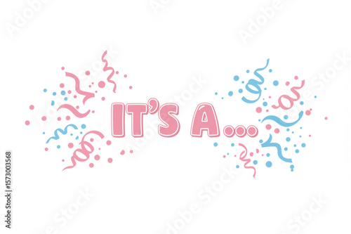 Celebrate a new arrival with a whimsical design suitable for baby shower invitations and gender reveal party decorations.