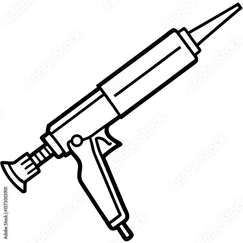 Caulking Gun line art vector