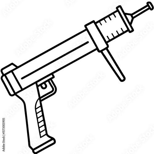 Caulking Gun line art vector