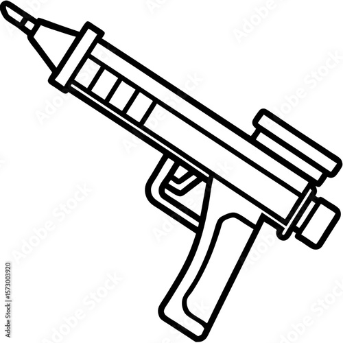 Caulking Gun line art vector