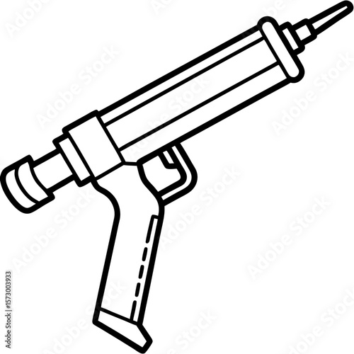 Caulking Gun line art vector