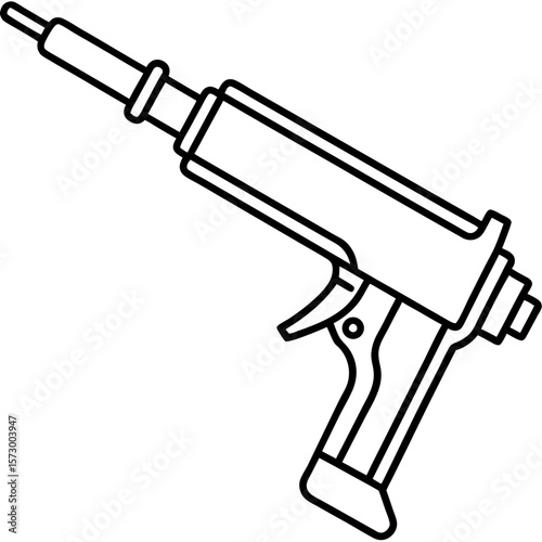 Caulking Gun line art vector