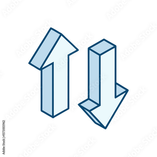 Free Download Up and down arrows isometric perspective direction movement - GFXLoad