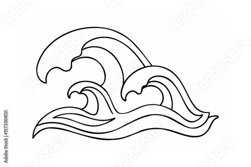 Stylized ocean waves water nature