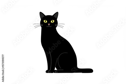Graceful black cat graphic in a simple, minimalist style suitable for branding, logo design, or children's book layouts.