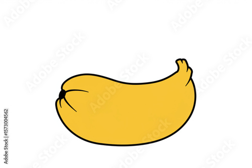 Bright yellow mango fruit with a simple outline, perfect for tropical food themes and eye-catching graphic designs.