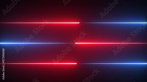 Halogen or led light lamps elements pack for night party or game design. Neon light tow color tubes set.glowing lines or blue and red borders collection isolated black background.