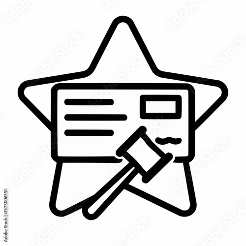 Star-shaped check with blank amount. Lavish lifestyle