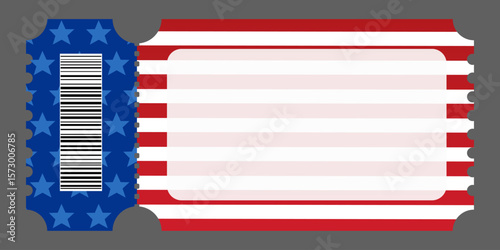 Vector blank coupon or discount ticket with sales and special offers for traditional holidays in the United States of America.