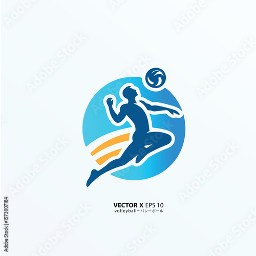 design vector art of man or girl playing volly in style
