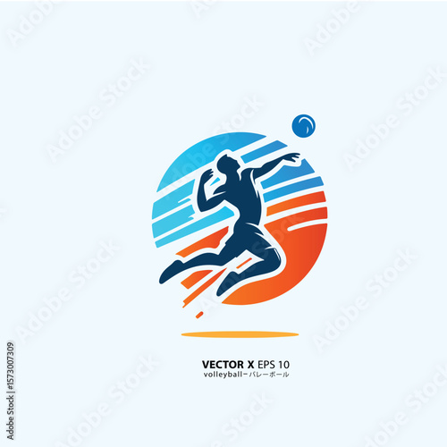 design vector art of man or girl playing volly in style