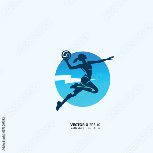 design vector art of man or girl playing volly in style