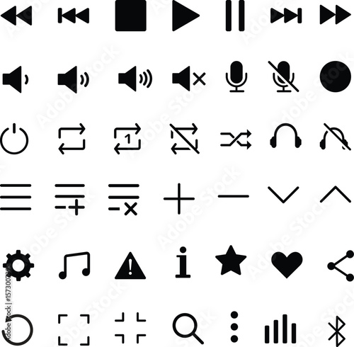 Media Player Buttons Icon Set