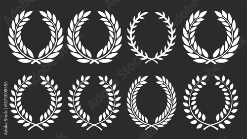 Elegant collection of diverse laurel wreath emblem designs for celebrations
