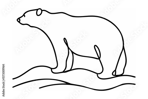 Polar bear standing on icy terrain arctic wildlife