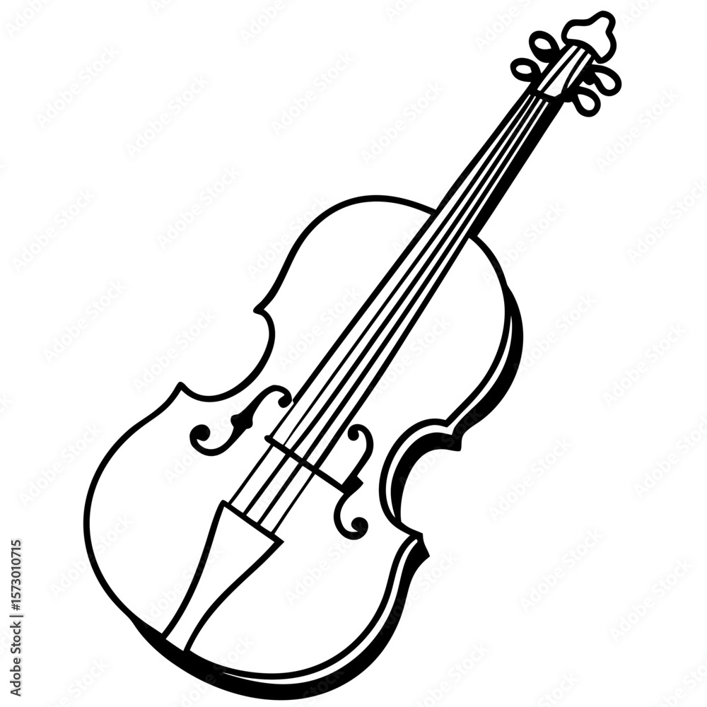 Obraz premium Cello line art vector