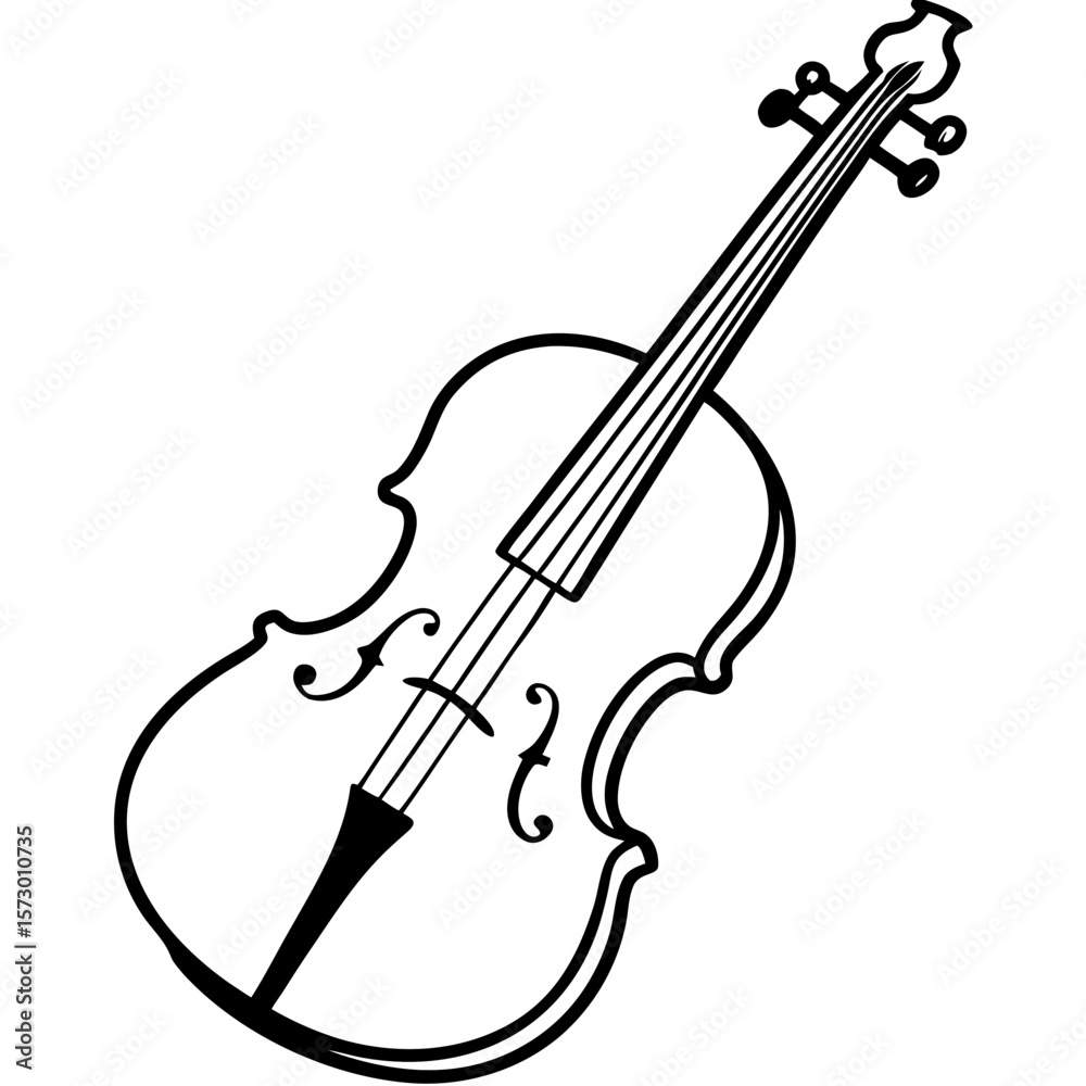Obraz premium Cello line art vector