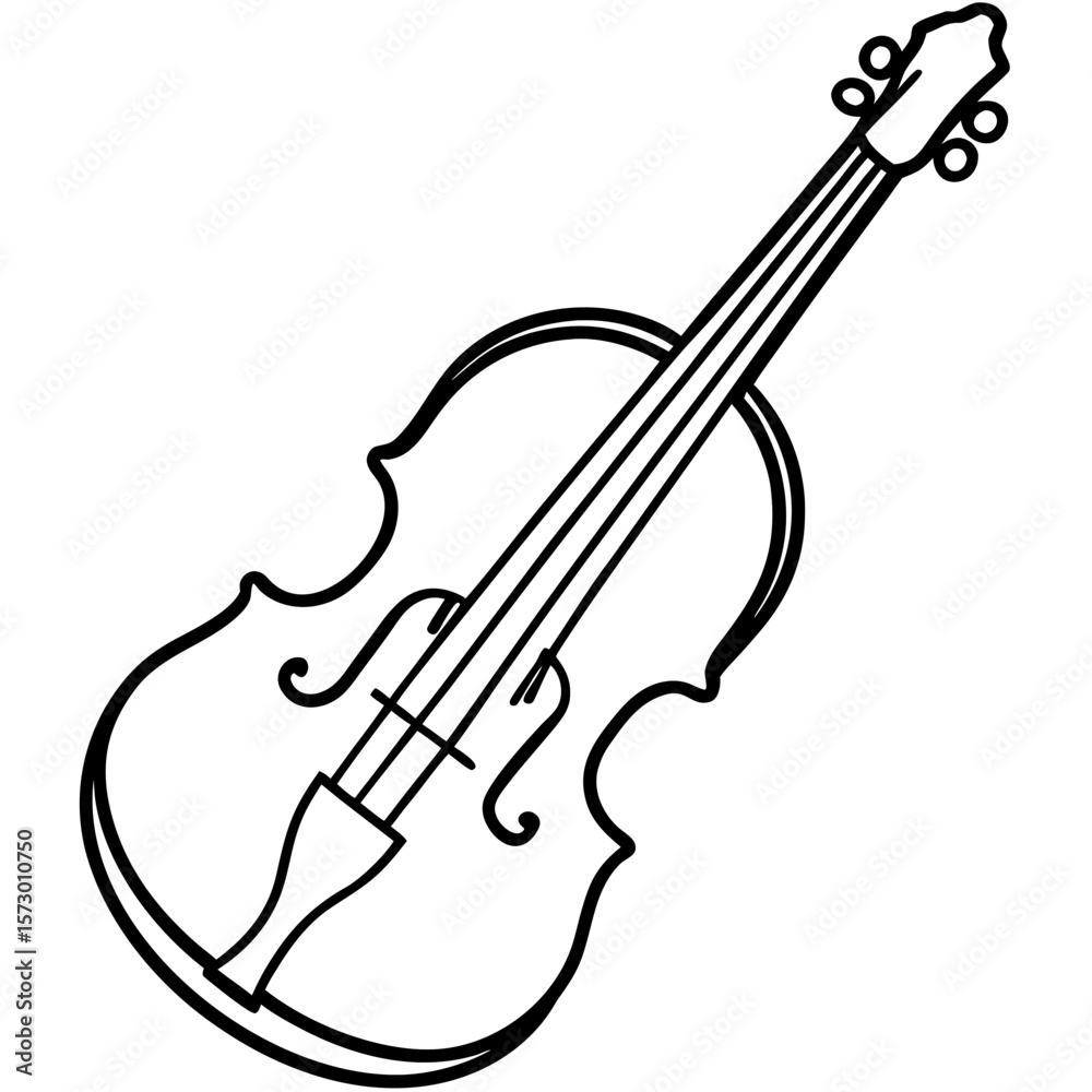 Obraz premium Cello line art vector
