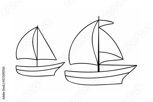 Two sailboats sailing on white watercraft nautical