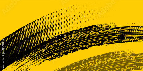 Abstract grunge brush stroke tire track background