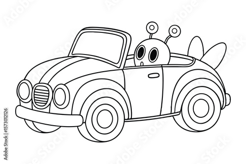 Old Convertible with Bees in Motion