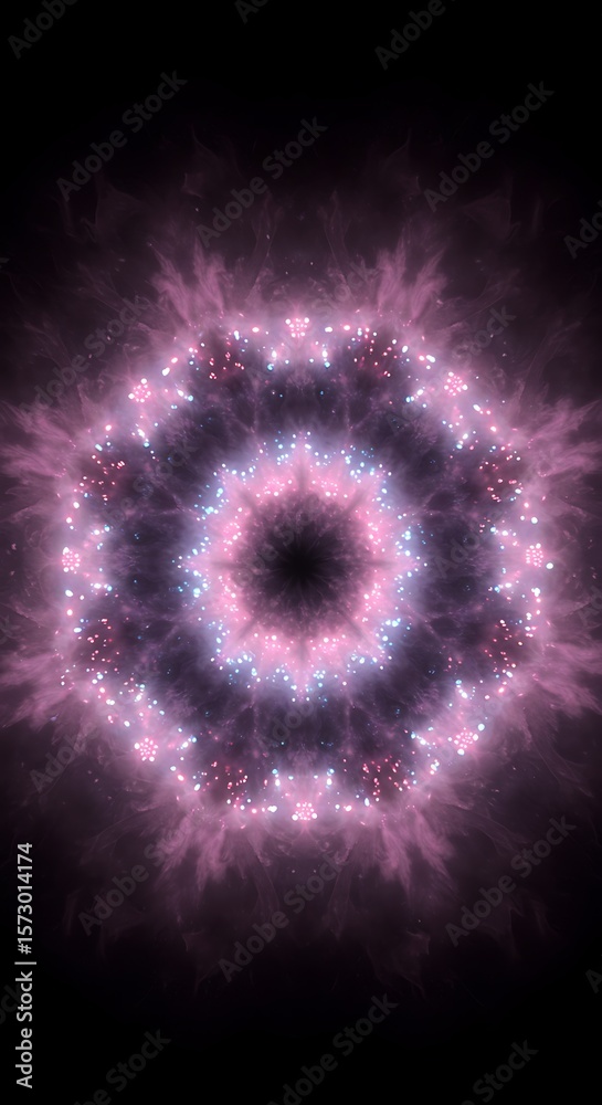 Obraz premium Abstract Pink and Blue Nebula Mandala: Mystical, Energetic, Cosmic Background