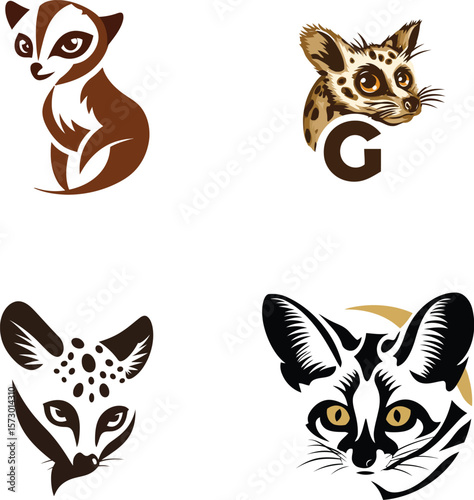 Animal logo design inspiration featuring cute animals eps