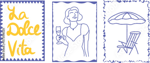 Graphic design featuring three elements: the phrase 