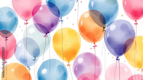 Colorful Party Balloons Celebration Background