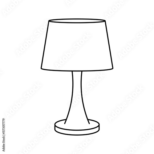 A classic table lamp with a wide cone-shaped lampshade and a smooth rounded leg.