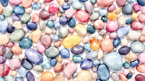 Collection of Colorful Hand-Painted Pebbles	