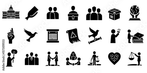 Silhouette Government & Civic Participation Icons Set