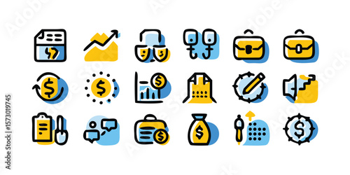 Set of 20 finance icons vector
