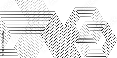 Abstract gold circle lines on dark background. Geometric stripe line art design.