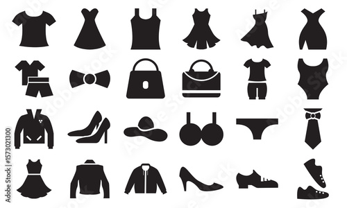 Clothing, fashion icon . Vector for shirt, dress, jacket, shoes, handbag, apparel, and more. Pictograms and infographics for mobile apps. vector illustration.	
