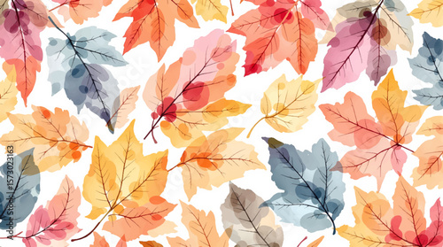 Autumn Leaves Watercolor Texture
