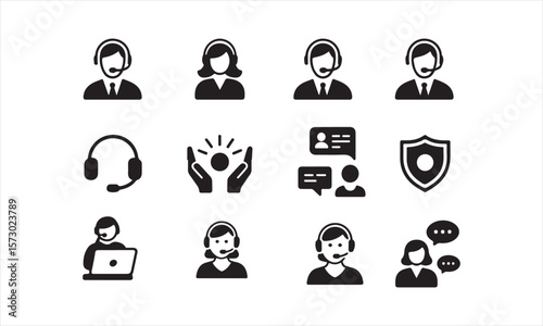 Customer Support & Communication Icons – Bold Vector Collection