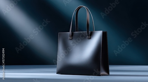 Elegant Black Handbag on a Stylish Background with Soft Lighting