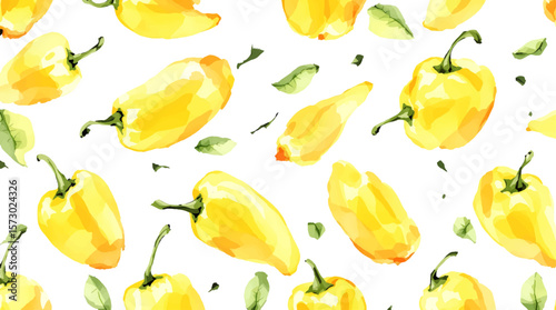 Seamless pattern watercolor pepper
